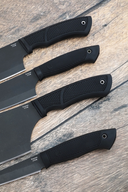 Набор кухонных ножей из 4 ножей сталь х12мф рукоять из полимера 