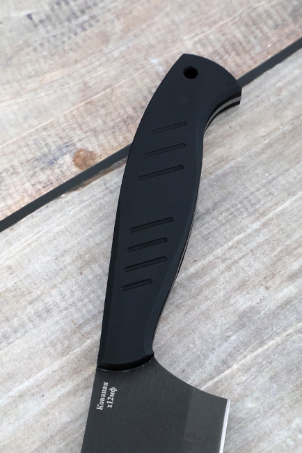 Шеф нож №12 цельнометаллический сталь х12мф, рукоять G10 