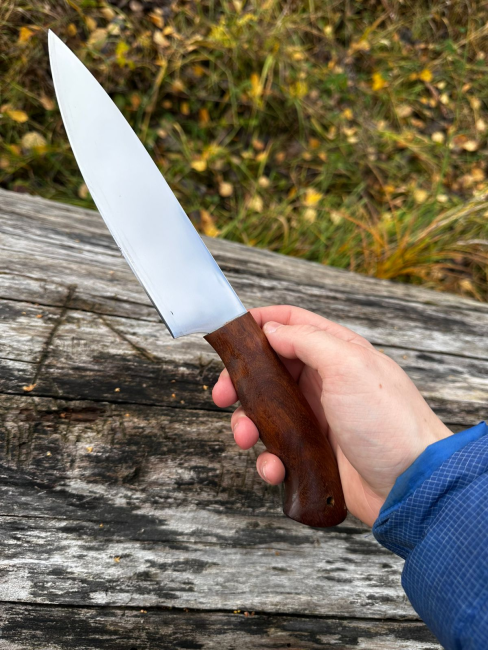 Шеф нож №12 сталь х12мф (полированная) рукоять кавказский орех Шеф нож №12 сталь х12мф (полированная) рукоять кавказский орех