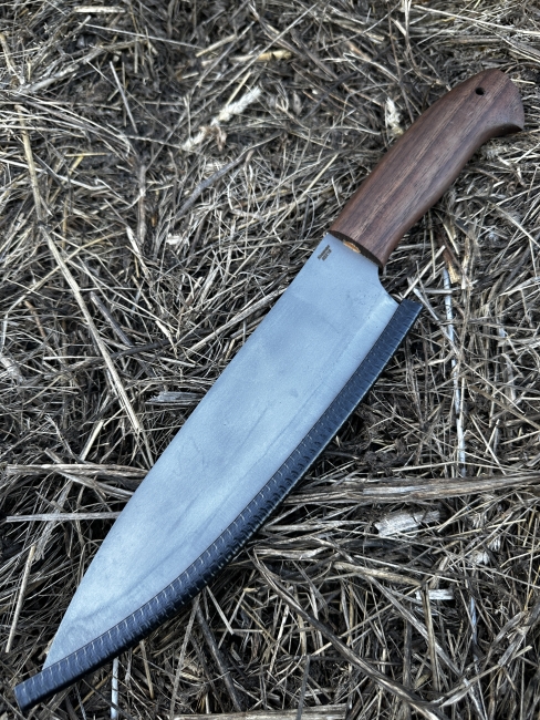 Шеф нож № 13 сталь 95х18 рукоять кавказский орех