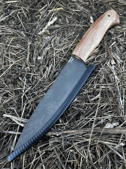 Шеф нож № 12 сталь х12мф рукоять кавказский орех