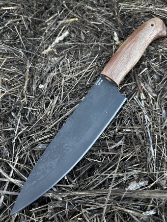 Шеф нож № 12 сталь х12мф рукоять кавказский орех