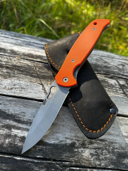 Складной нож "Корвет" сталь 95х18 накладки G10 оранжевые