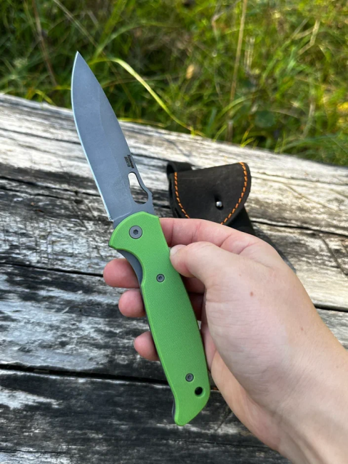 Складной нож "Корвет" сталь 95х18 накладки G10 зеленые Складной нож "Корвет" сталь 95х18 накладки G10 зеленые